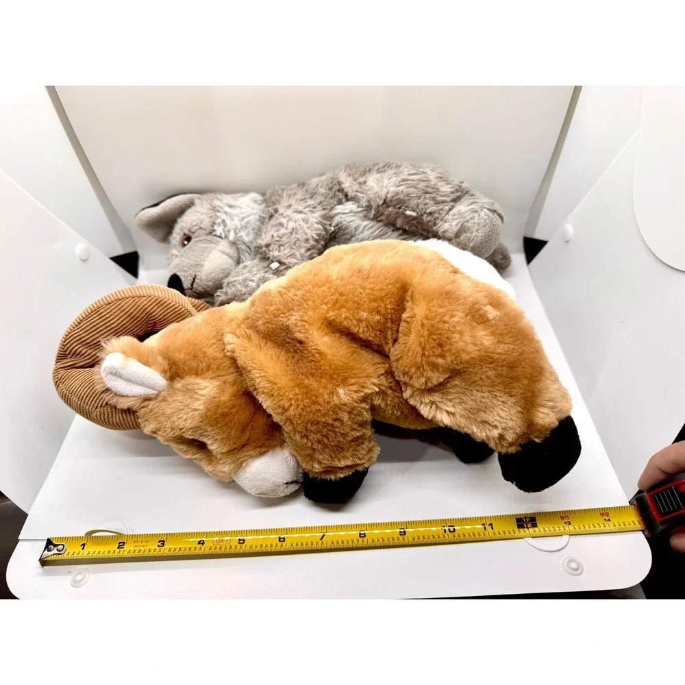 Eco‎ Pals Bighorn Ram and Wolf Plush Hand Puppets Sustainable Recycled Toys Lot